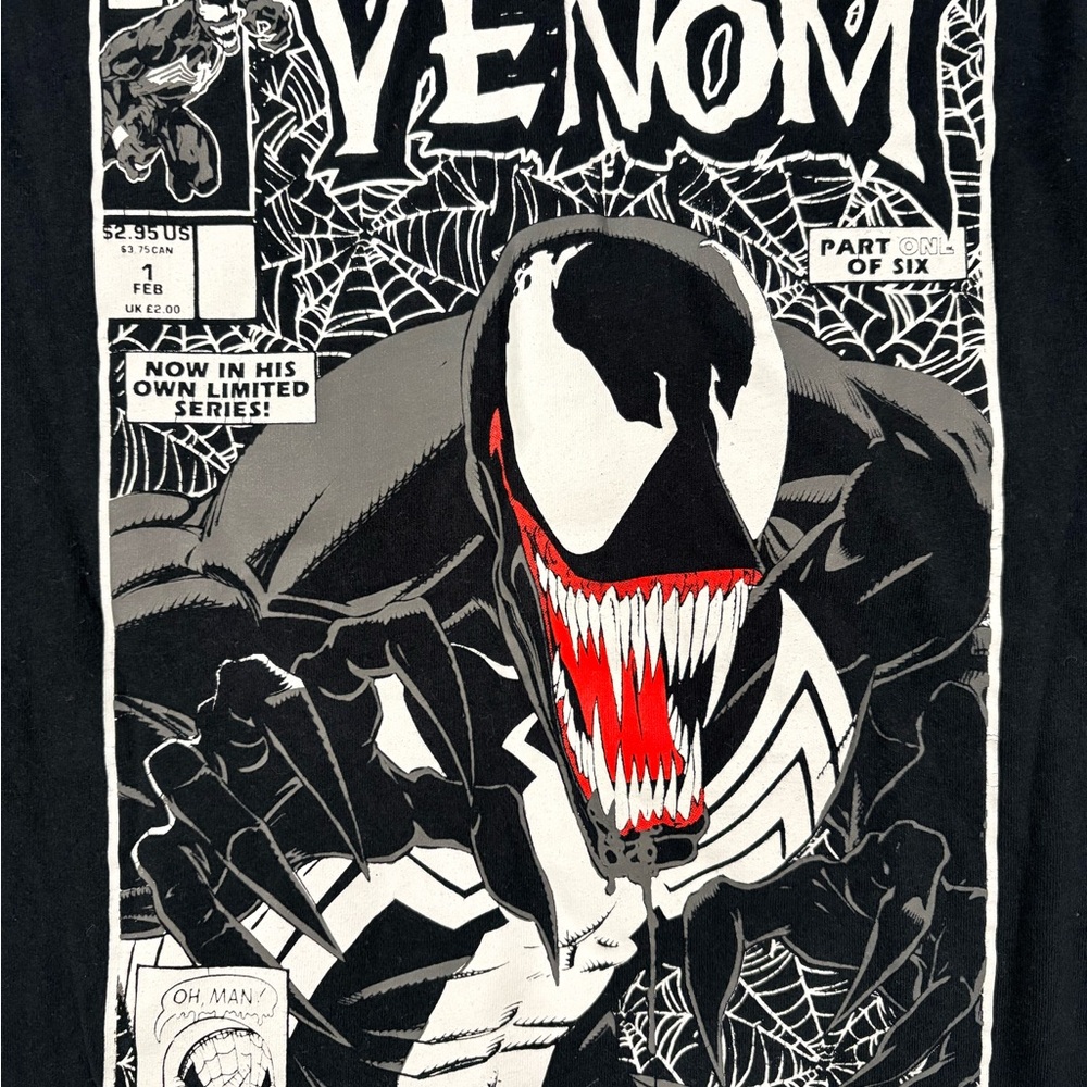 Boys L Marvel Venom Black Graphic Tee
